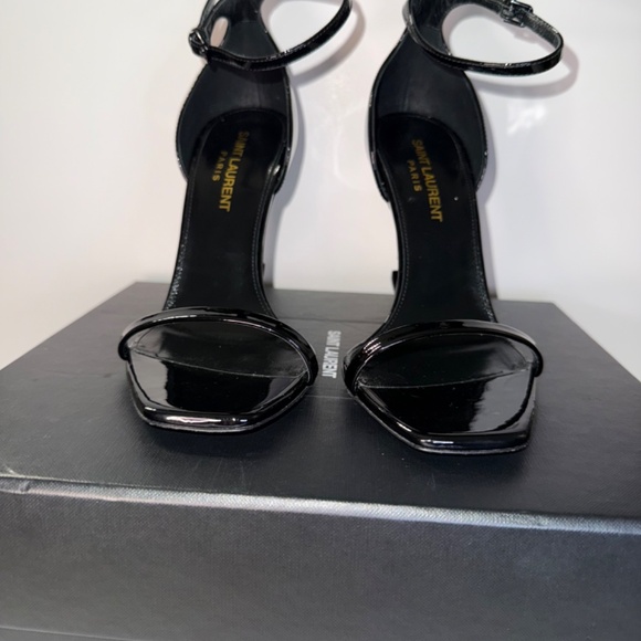 Saint Laurent Opyum 110 YSL Logo-Heel Sandals with Black Hardware - Picture 2 of 6